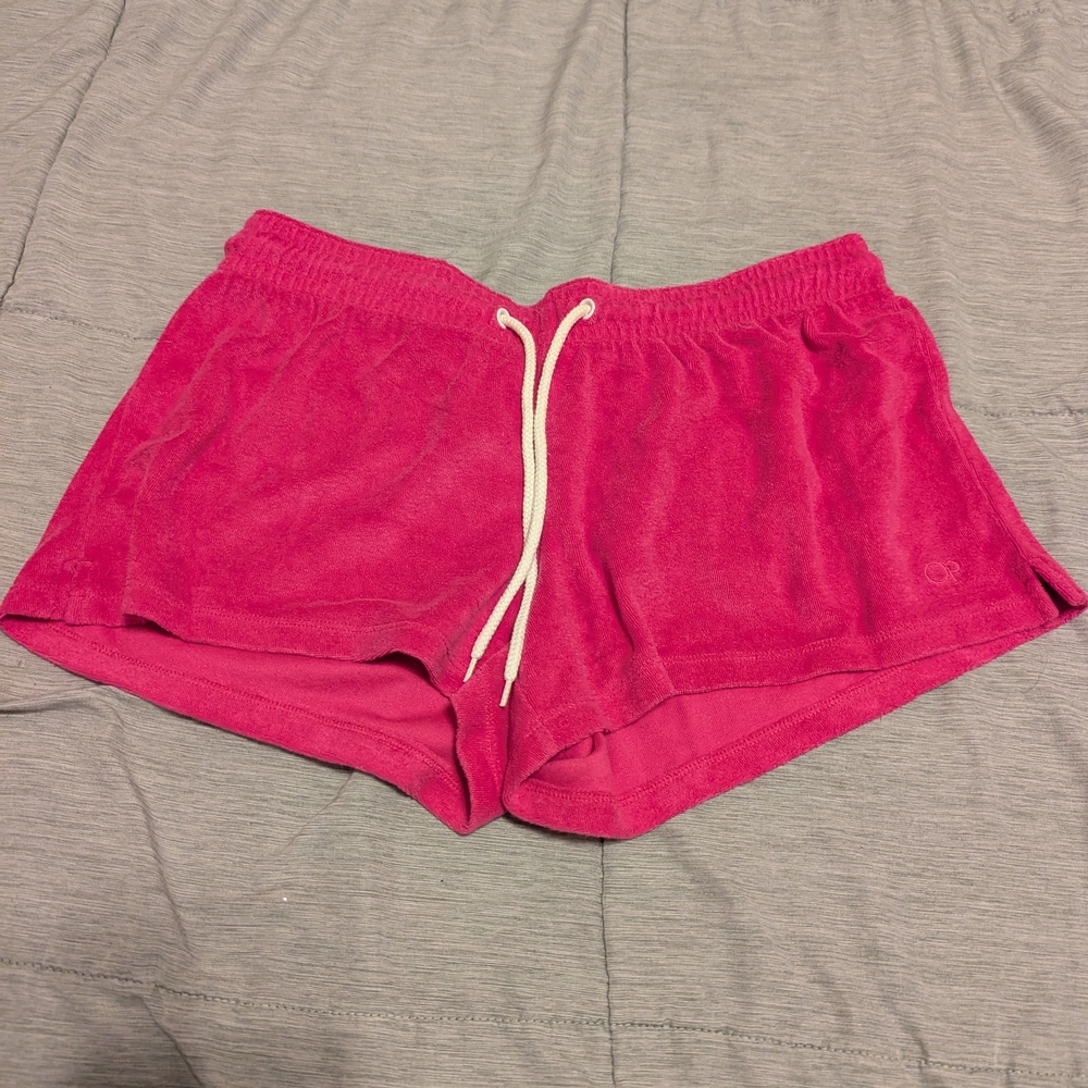 Pink Terry Cloth Juniors Shorts